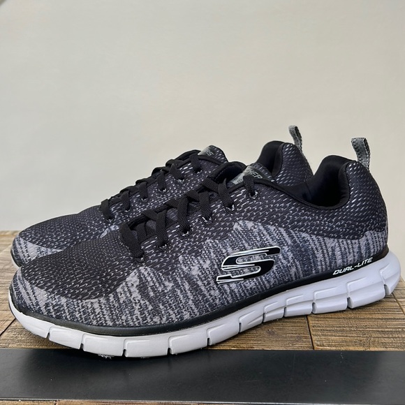 Skechers Other - Skechers Dual-Lite Black Gray Comfort Sneakers, men’s size 11.5